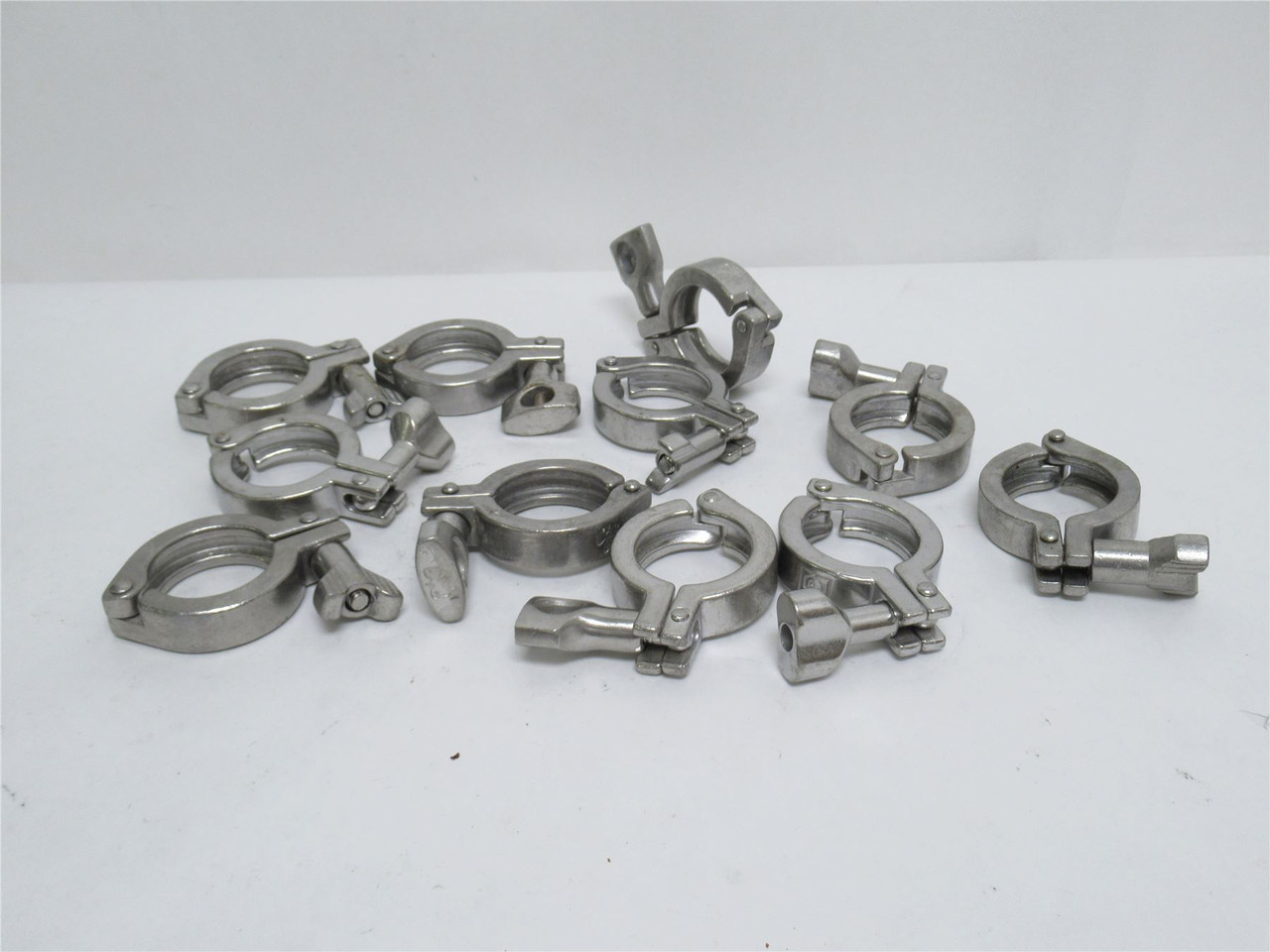 MFG- 13MHHM100-150; Lot-10 Single Pin Clamps; 1-1.5"; SS; Mixed MFG MFG- 13MHHM100-150; Lot-10 Single Pin Clamps; 1-1.5"; SS; Mixed MFG
