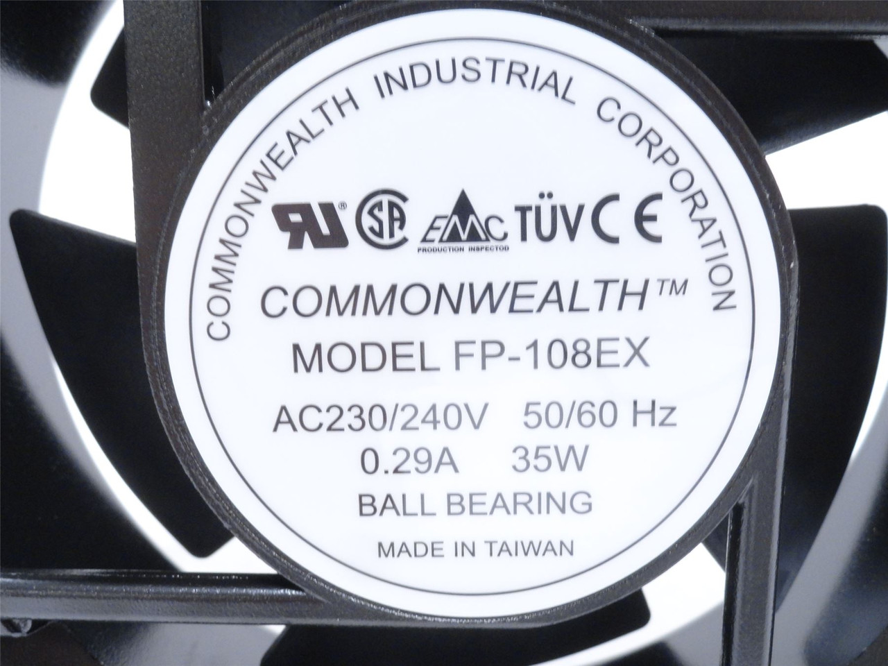 Commonwealth FP-108EX; Tube Axial Fan; 220VAC; 172x150x5mm