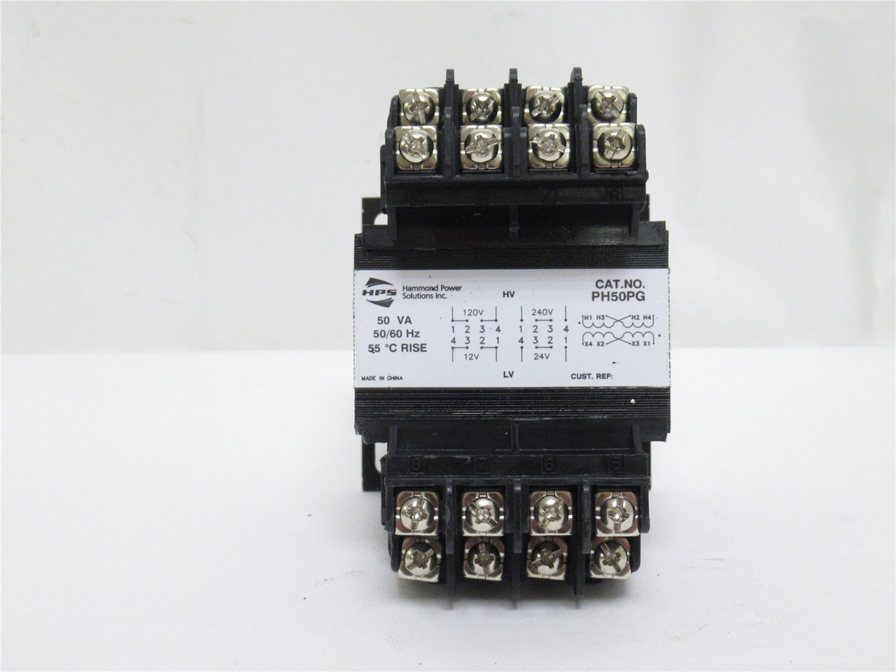 Hammond Power PH50PG; Transformer 50VA 120/240VAC-P 12/24Vsec