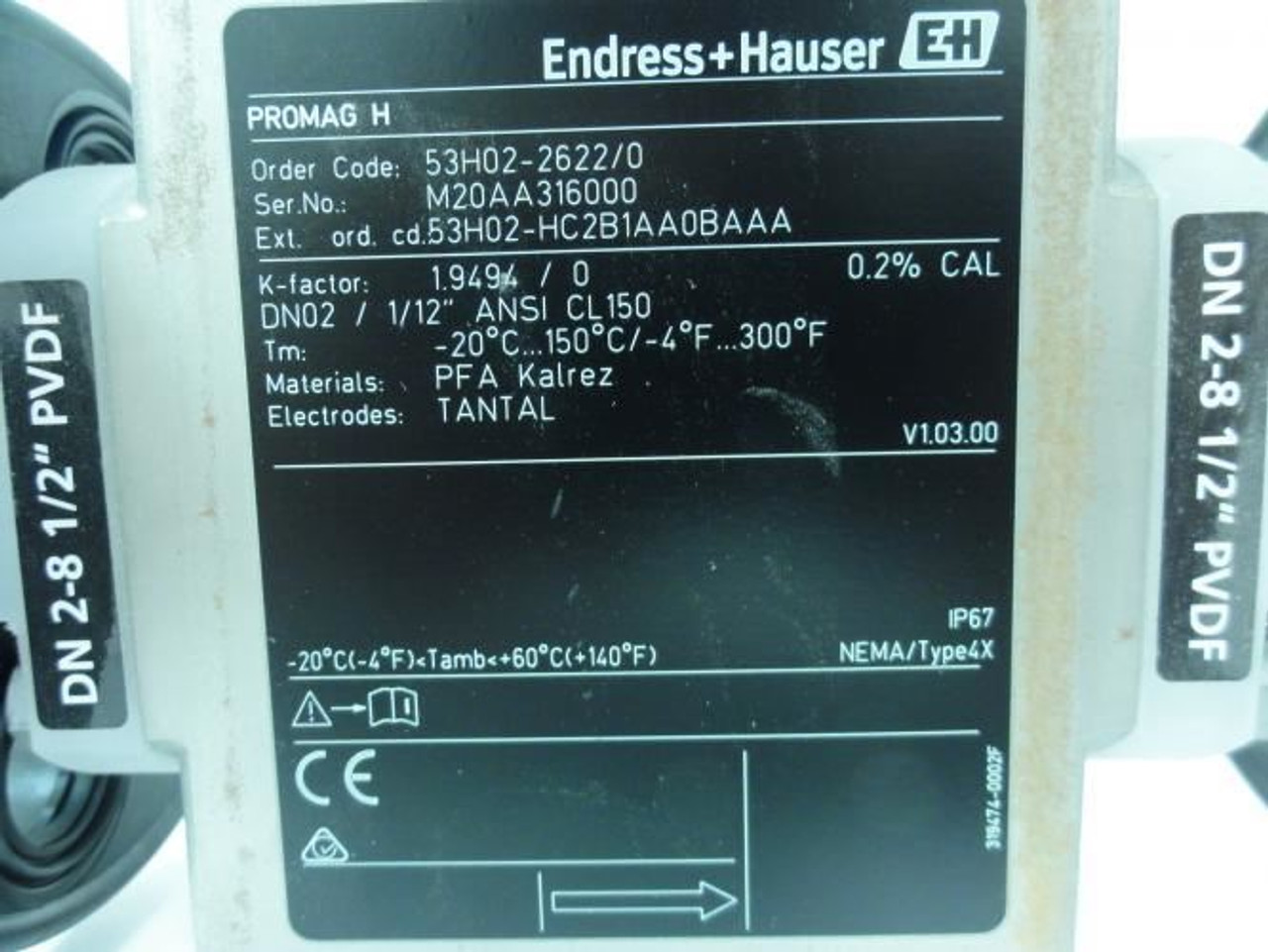 Endress+Hauser 53H02-HC2B1AA0BAAA; Proline Promag Flowmeter 53P Endress+Hauser 53H02-HC2B1AA0BAAA; Proline Promag Flowmeter 53P