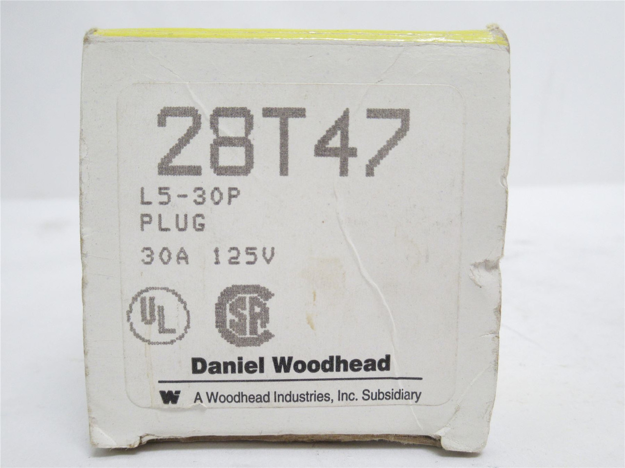 Woodhead 28T47; Industrial Locking Plug 30A 125VAC 2P; 3 Wire