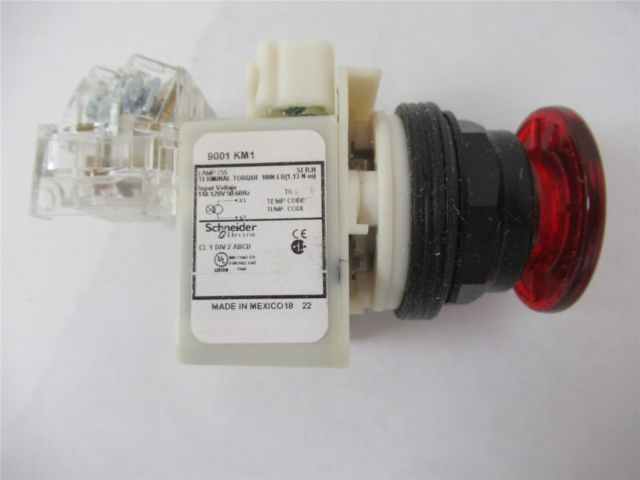 Schneider 9001SKR9P1RH13; Illuminated Pushbutton 41mm 120V