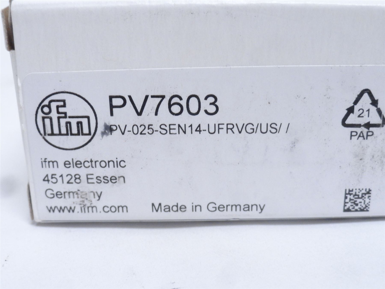 ifm PV7063; Pressure switch W/IO-Link; 0 to 362.6PSI; 1/4NPT