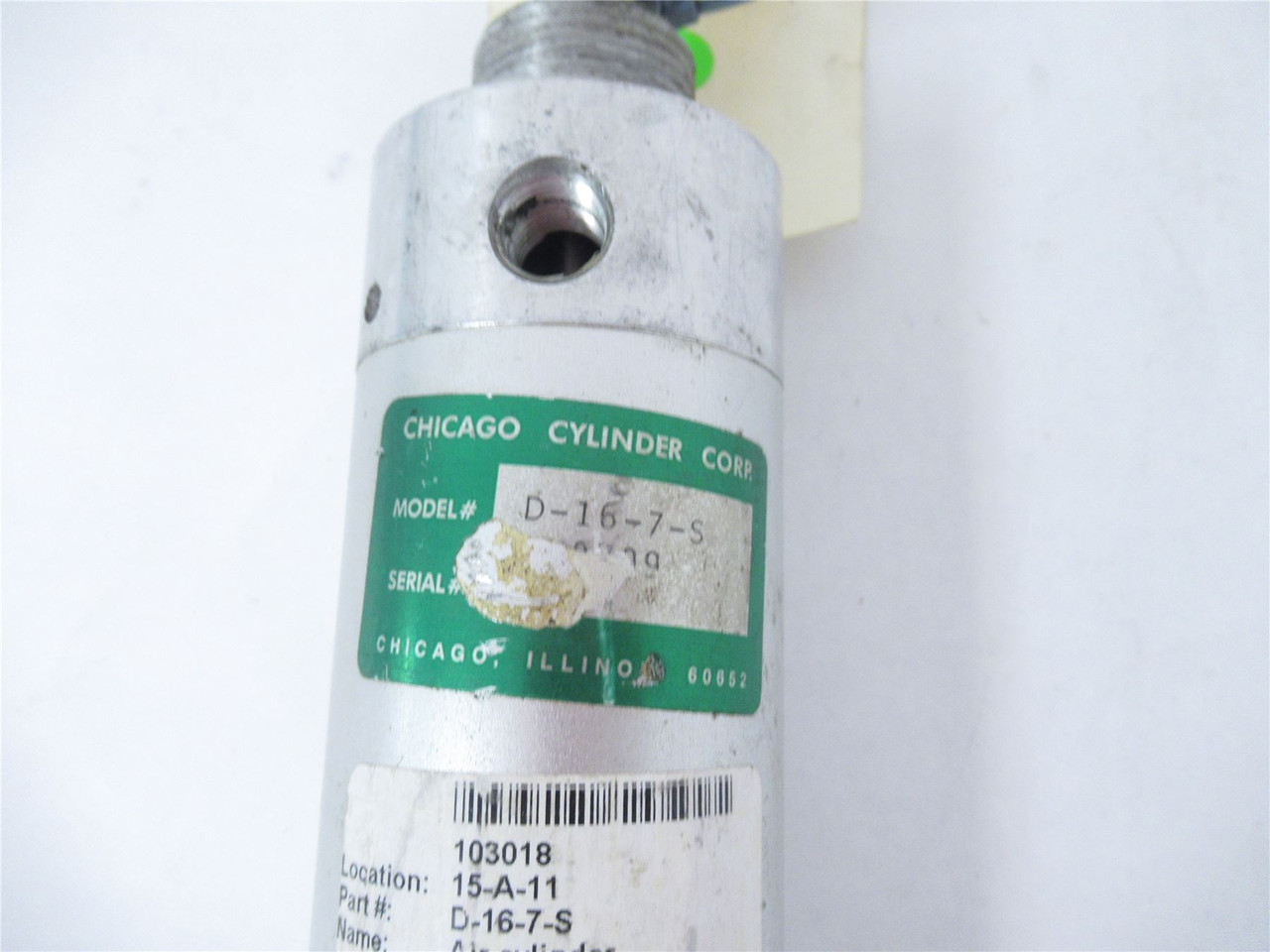 Chicago Cylinder Corp D-16-7-S; Air Cylinder 2" Stroke 7" Bore Chicago Cylinder Corp D-16-7-S; Air Cylinder 2" Stroke 7" Bore