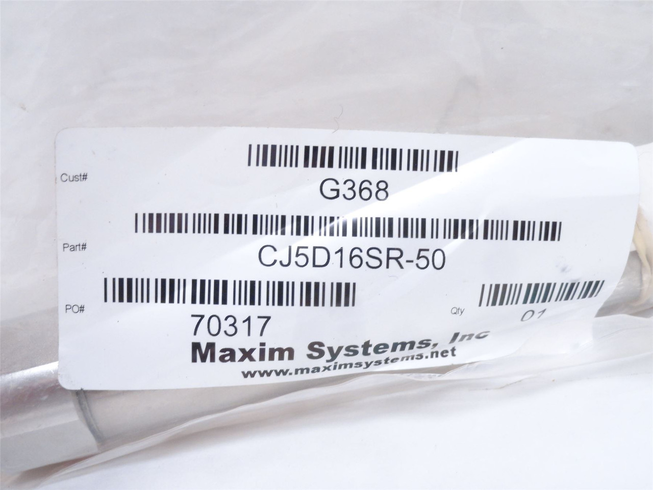 Maxim Systems CJ5D16SR-50; Air Cylinder G368 16mmID; 50mm Stk Maxim Systems CJ5D16SR-50; Air Cylinder G368 16mmID; 50mm Stk
