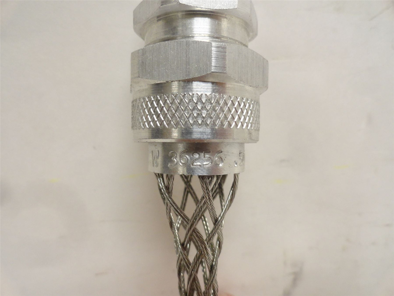 Woodhead 36256; SS Strain Relief cable size .5-.625"; 1/2NPT