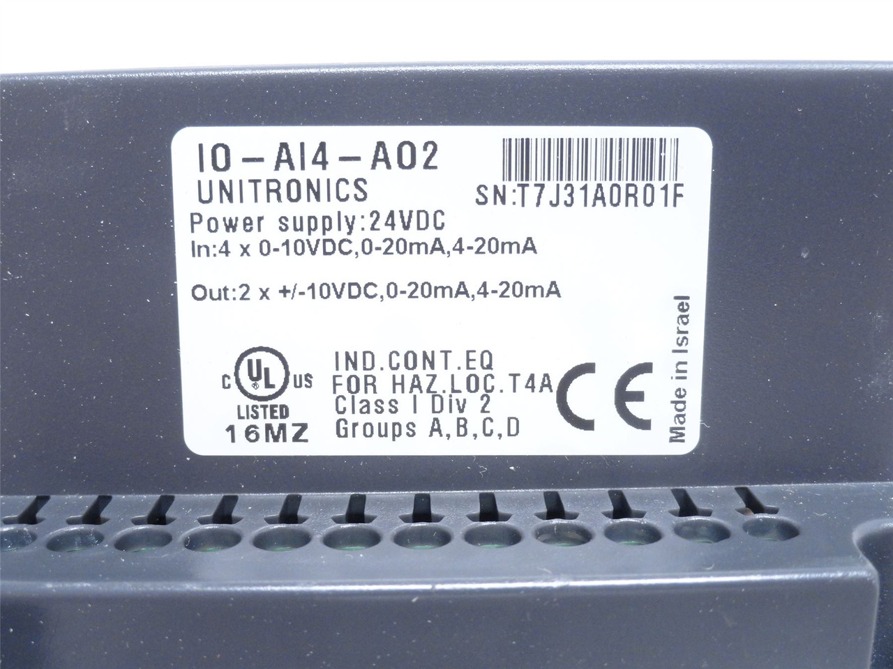 Unitronics 10-A14-A02; I/O Expansion Module; 24VDC