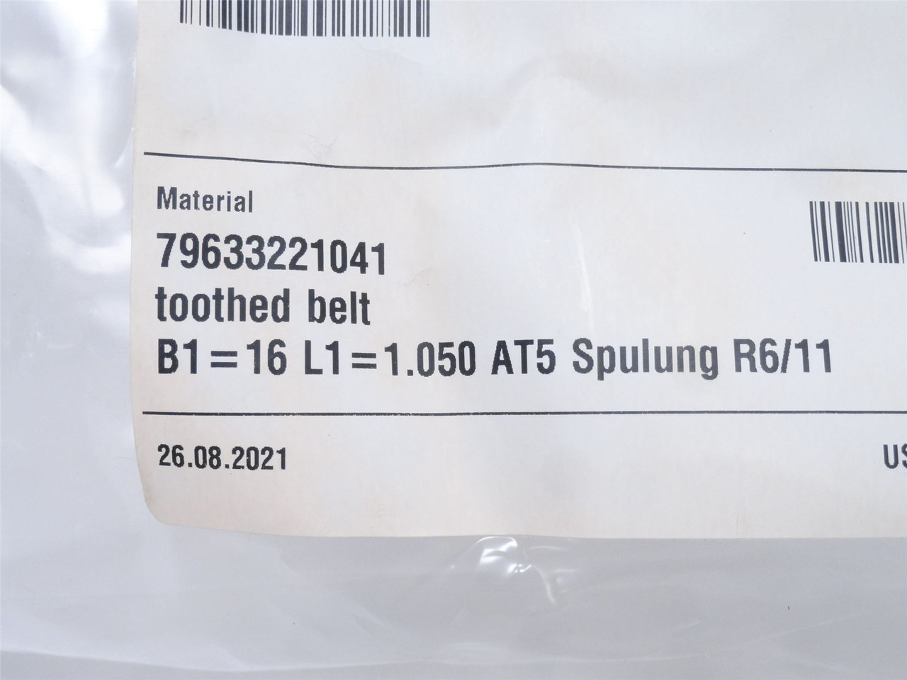 Multivac 79633221041; Toothed Belt 16mm Wide 20" Circumference Multivac 79633221041; Toothed Belt 16mm Wide 20" Circumference