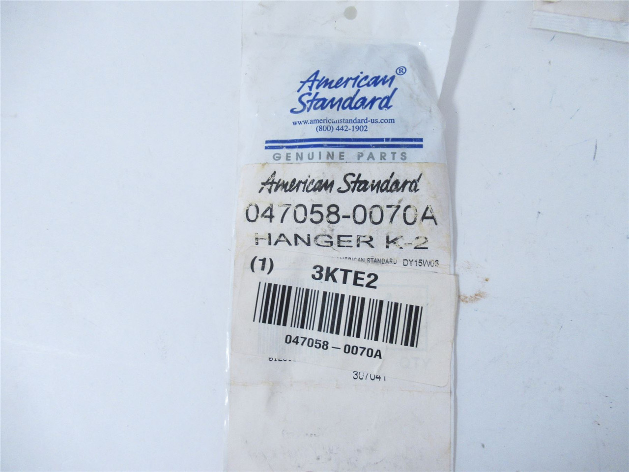 American Standard 047058-0070A; Lot-2 Wall Hang Bracket K2 American Standard 047058-0070A; Lot-2 Wall Hang Bracket K2