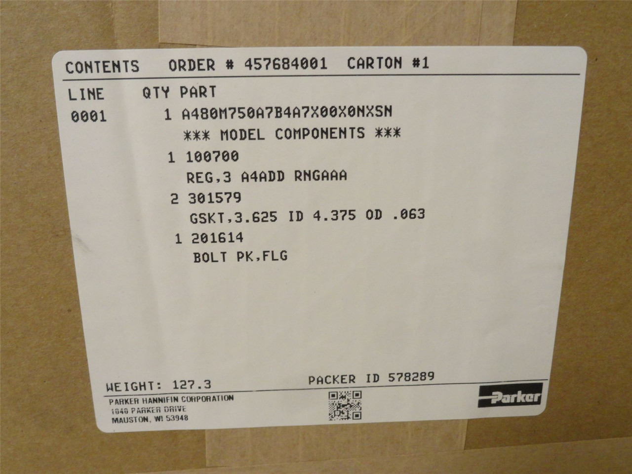 Parker 3-A4ADD-RNGAAA; Regulator A4ADD 3" DN80