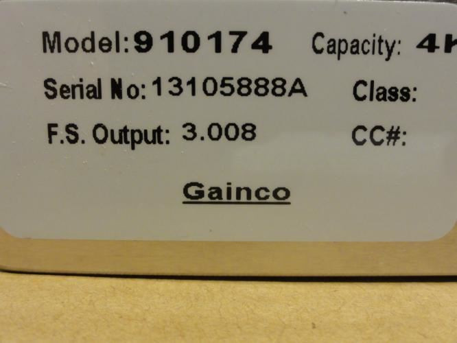 Gainco 910174; Load Cell; 4K Capacity; 3m Cable