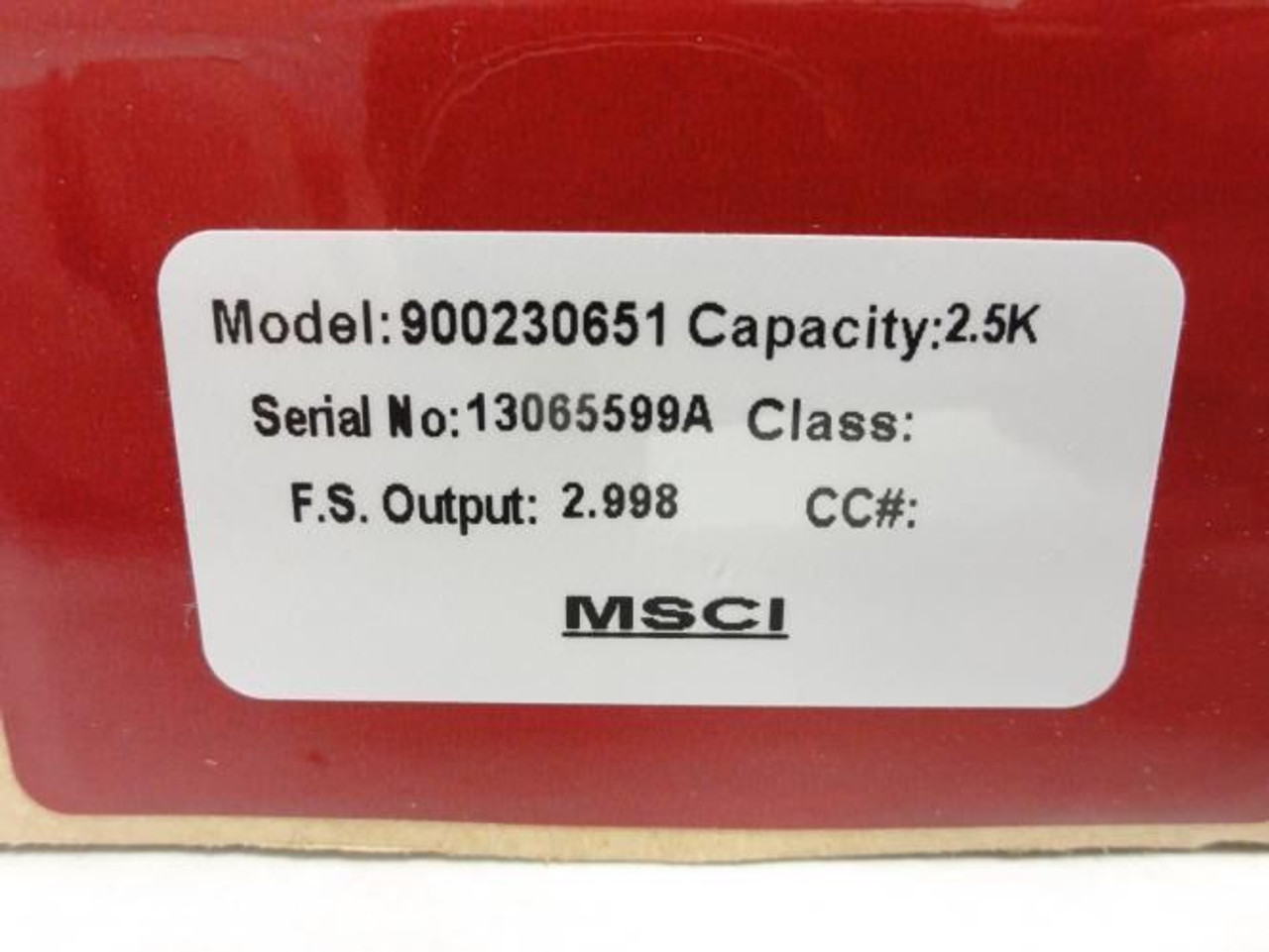 MSCI 900230651; Load Cell 2.5K0 Capacity; 235" Cable Length MSCI 900230651; Load Cell 2.5K0 Capacity; 235" Cable Length