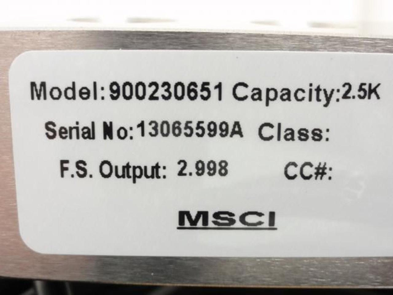 MSCI 900230651; Load Cell 2.5K0 Capacity; 235" Cable Length MSCI 900230651; Load Cell 2.5K0 Capacity; 235" Cable Length