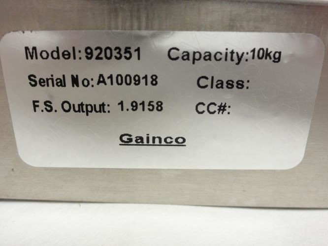 Gainco 920351; Loadcell; 10kg Capacity; 10' Cord