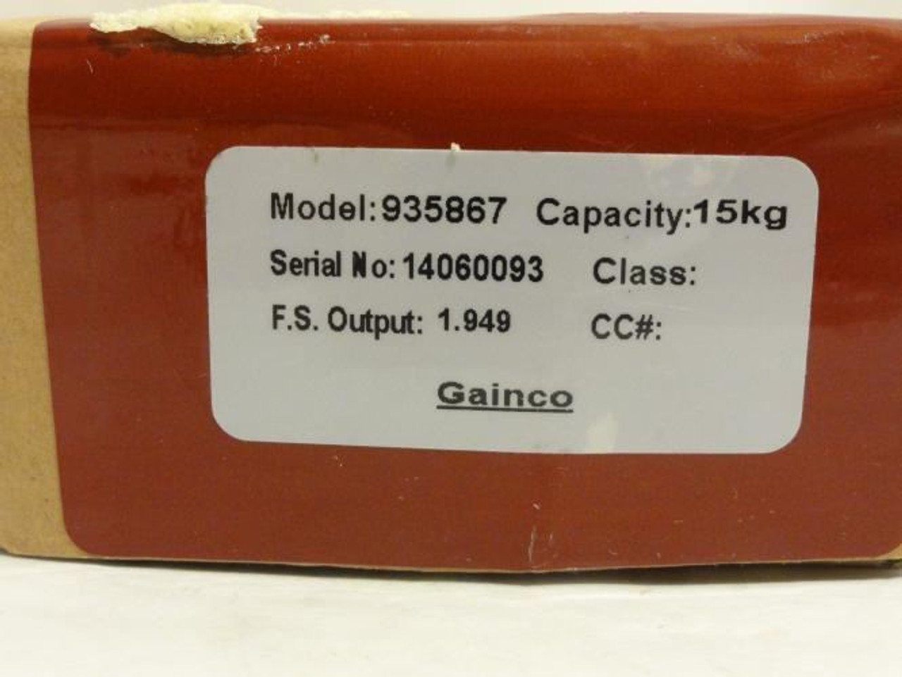 Gainco 935867; Load Cell; 15kg Capacity; 3m Cable Gainco 935867; Load Cell; 15kg Capacity; 3m Cable