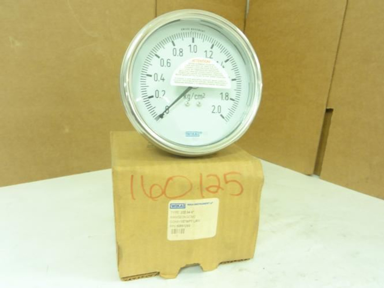 Wika 232.54-4"; Pressure Gauge; 1/2"NPT 0-2.0kg/cm2