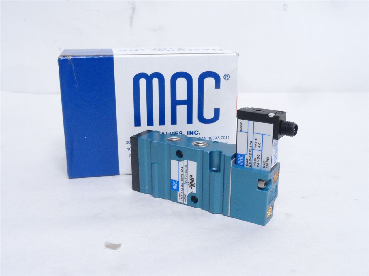 MAC 411A-A0A-GM-GDFD-1PA; Solenoid Valve; 20-120PSI; 24VDC