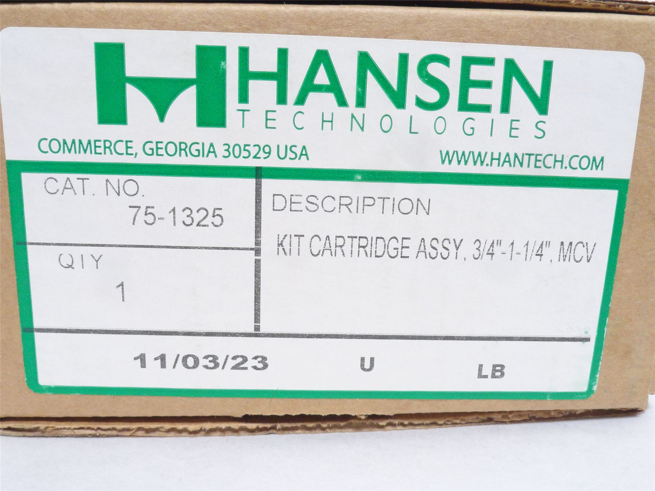 Hansen 75-1325; Cartridge Assembly; 3/4-1-1/4; MCV Kit