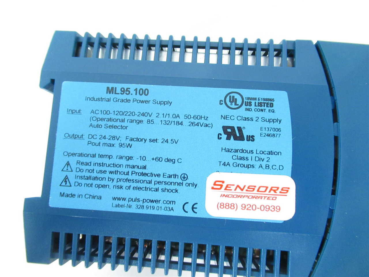 PULS ML95100; Power Supply Output 24-28VDC 95Watt; 120-240Vin