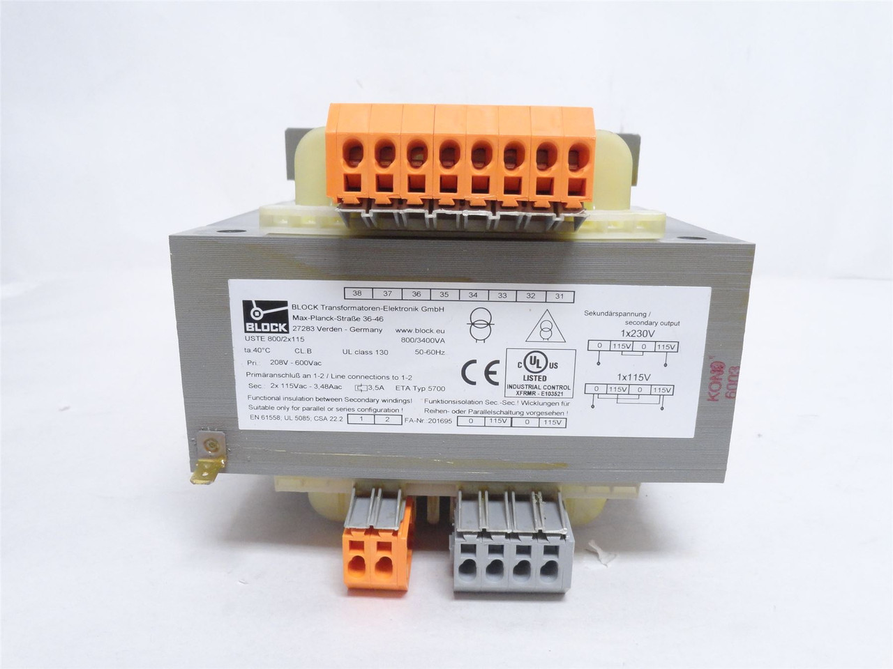 Robert Reiser 73207163; Isolating Transformer; 800/3400VA