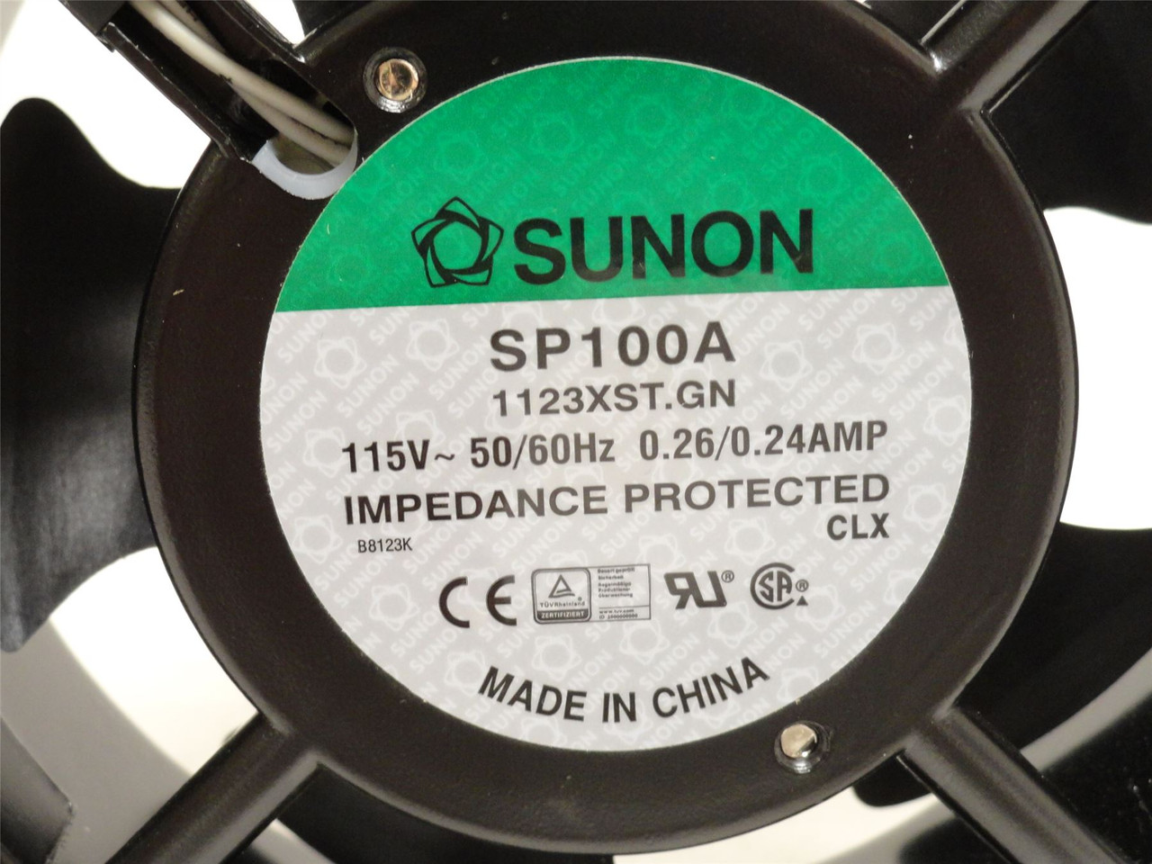 Sunon SP100A-1123XBT.GN; Tube Axial Fan; 115VAC; 120mm x 38mm Sunon SP100A-1123XBT.GN; Tube Axial Fan; 115VAC; 120mm x 38mm