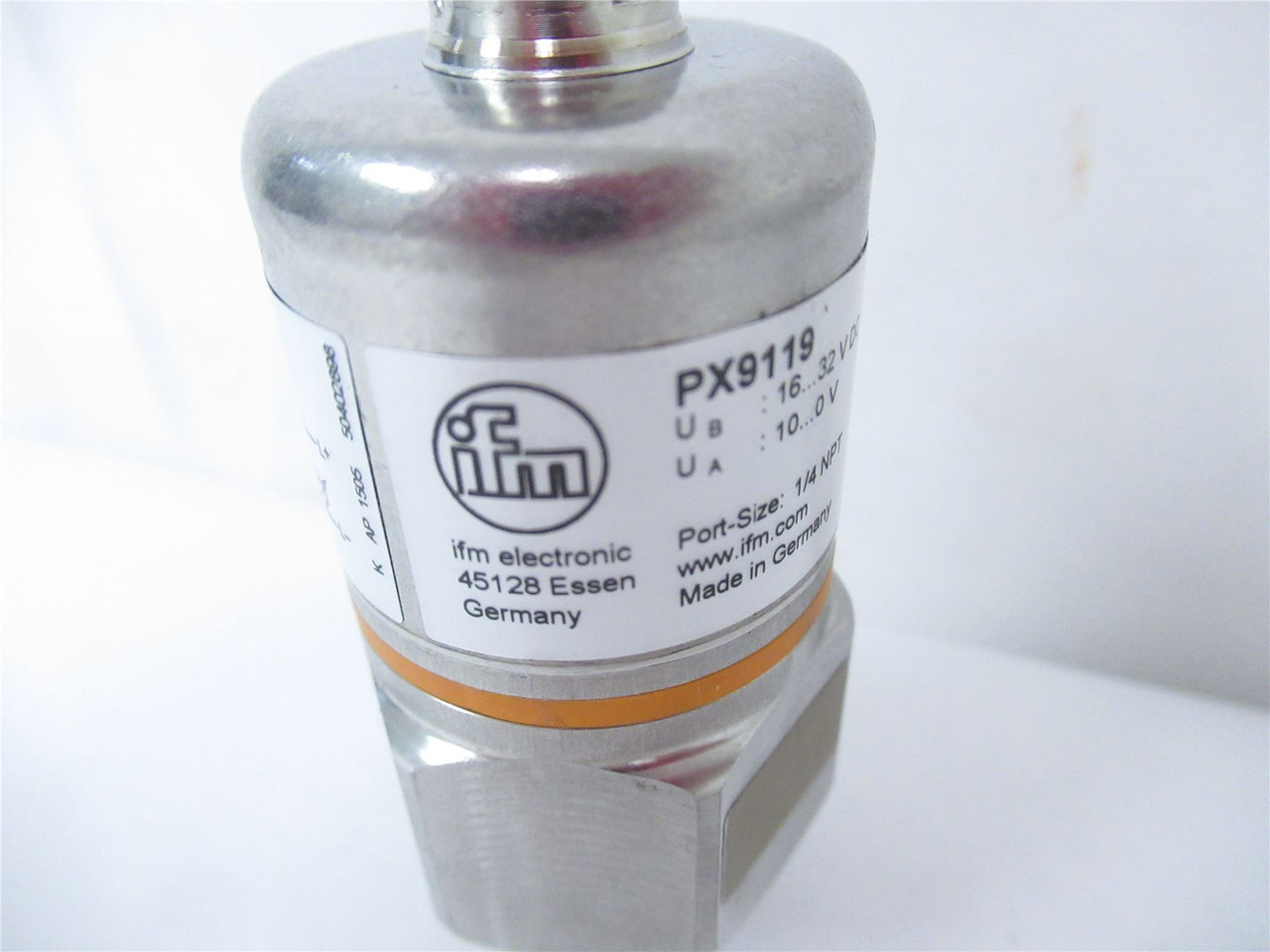 IFM PX9119; Pressure Sensor -14.5 PSI - 0 PSI 0 -10V Dc 4-Pin
