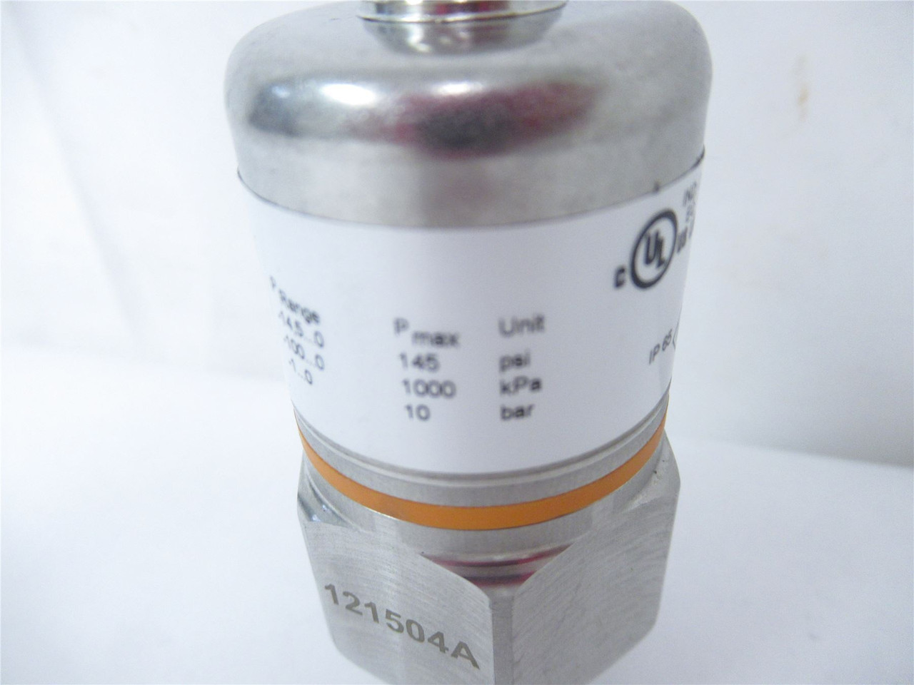 IFM PX9119; Pressure Sensor -14.5 PSI - 0 PSI 0 -10V Dc 4-Pin