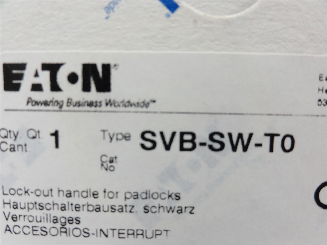 Eaton SVB-SW-T0; Lock-out Handle Kit; for padlocks