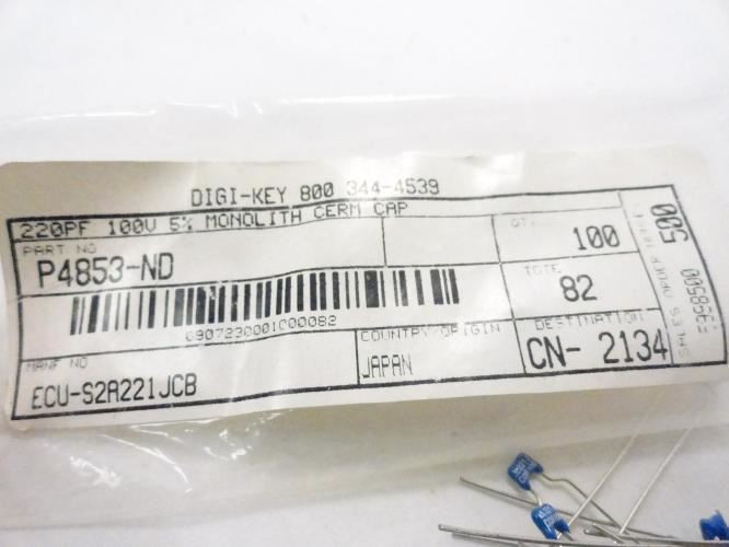 EPCOS B37979G1221J000; LOT-100 Capcitor CER 220PF 100V 5%