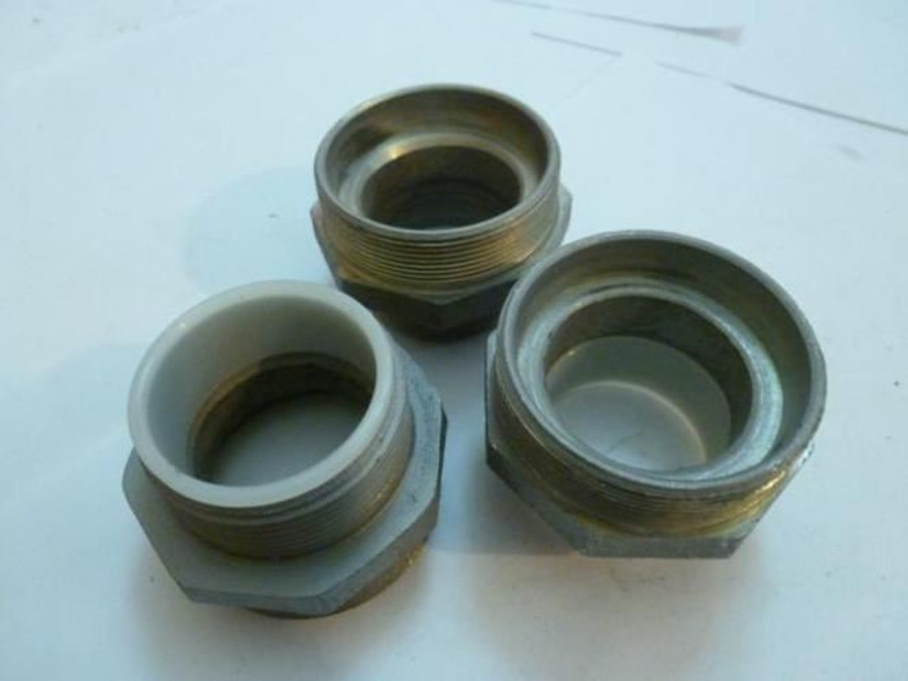 MFG- MDL-Unkn81744; LOT-3 Conduit Fitting; 1-1/2"; missing inset pieces