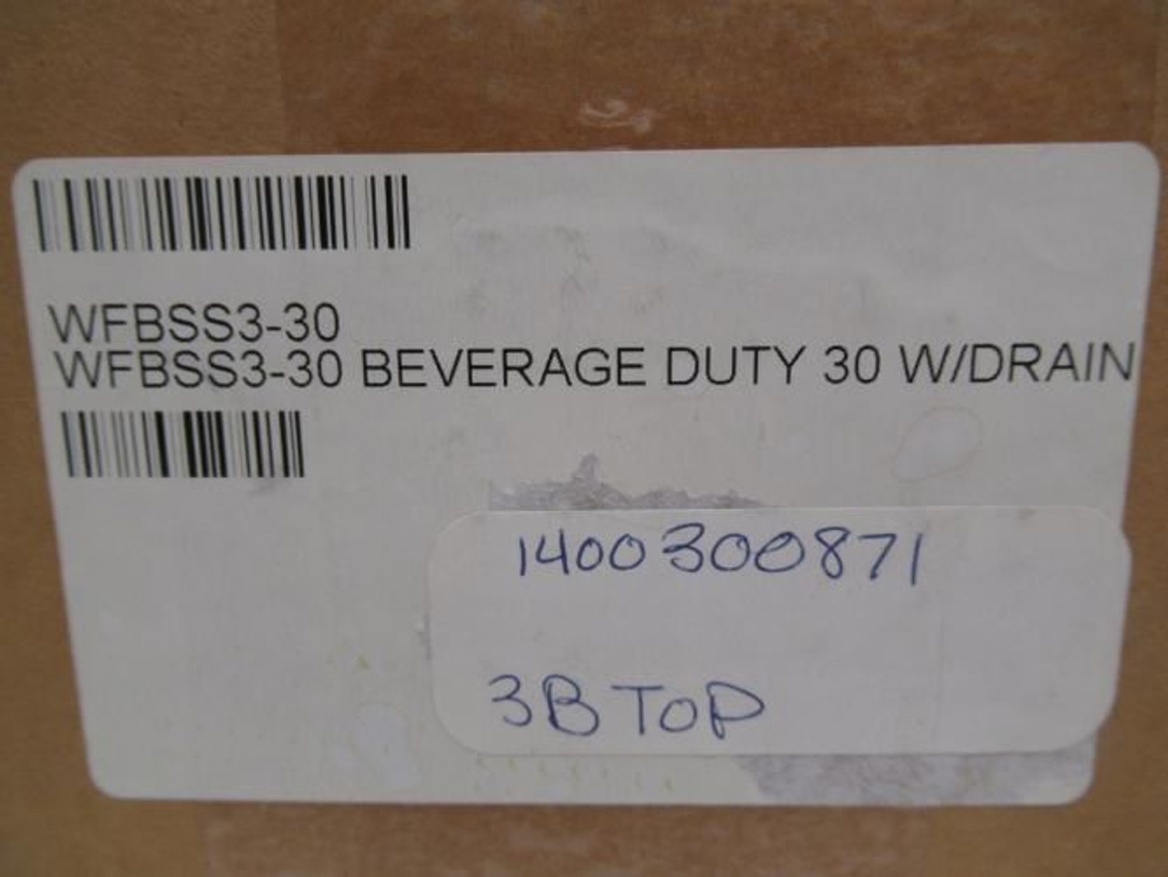 Stober WFBSS3-30; Beverage Duty 3-30 W/Drain; SS Stober WFBSS3-30; Beverage Duty 3-30 W/Drain; SS