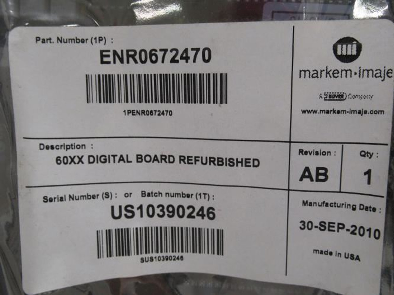 Markem-Imaje ENR0672470; Digital Board; 60XX Markem-Imaje ENR0672470; Digital Board; 60XX