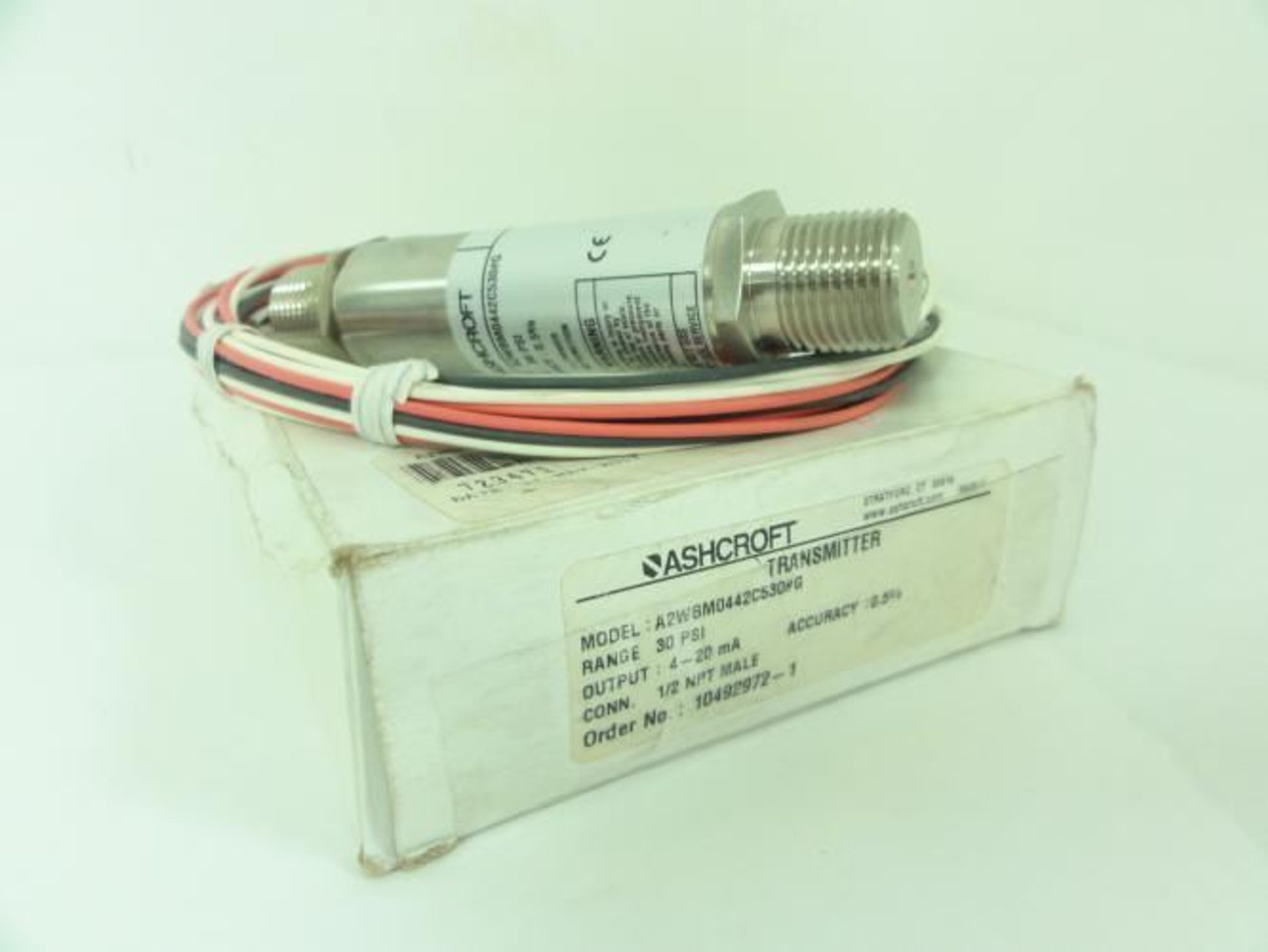 Ashcroft A2WBM0442C530#G; Pressure Transmitter;1/2"NPT;4-20mA Ashcroft A2WBM0442C530#G; Pressure Transmitter;1/2"NPT;4-20mA