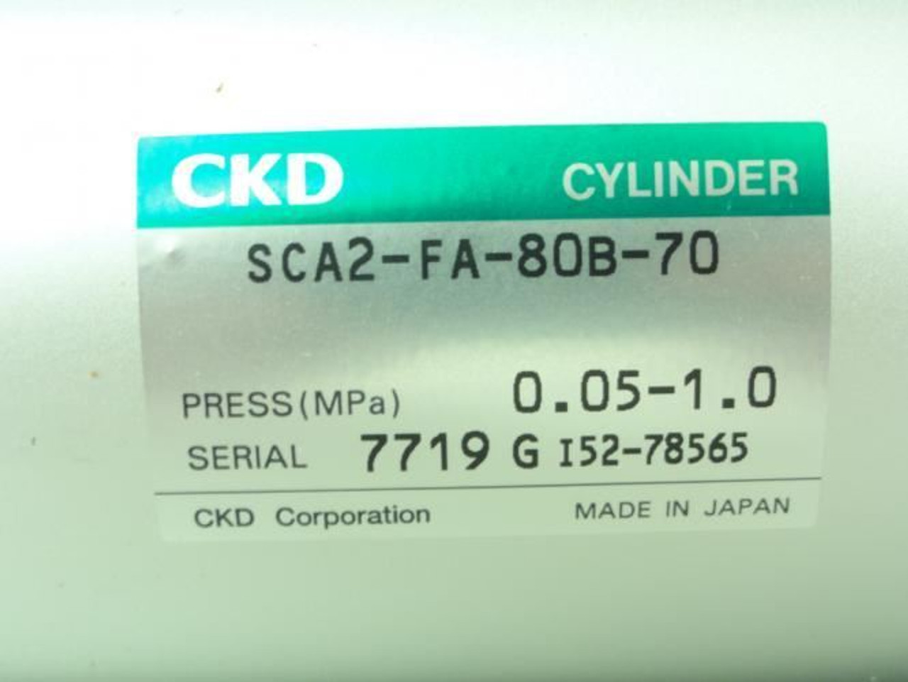 CKD SCA2-FA-80B-70; Air Cylinder; 80mm Bore x 70mm Stroke CKD SCA2-FA-80B-70; Air Cylinder; 80mm Bore x 70mm Stroke