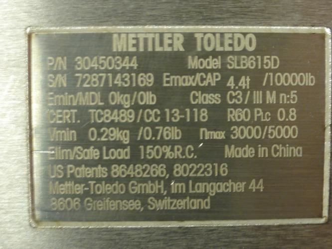 Mettler Toledo SLB615D; Load Cell; Nmax 3000/5000
