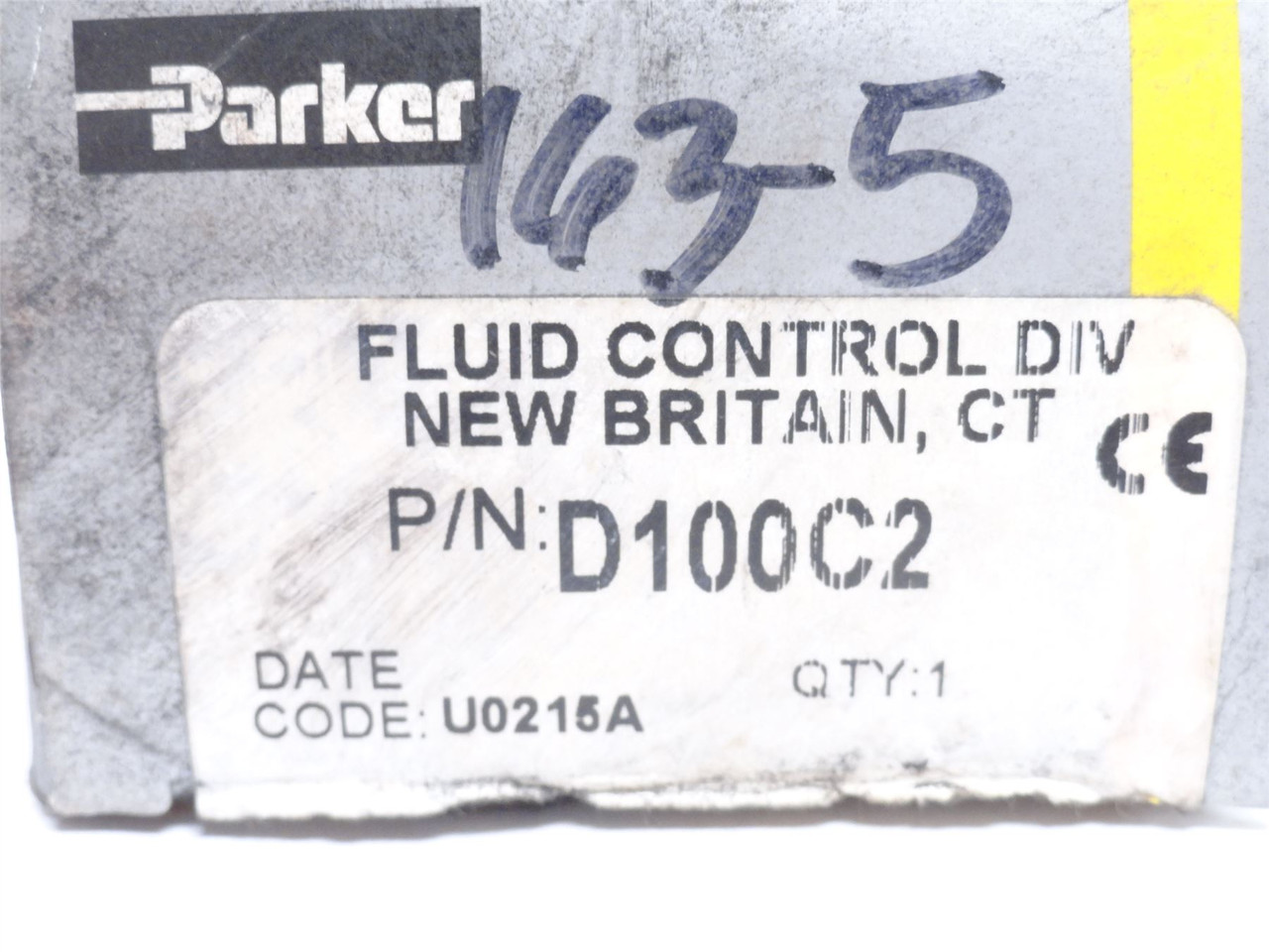 Parker D100C2; Hydraulic Solenoid Valve; 24VDC; 0.58"ID