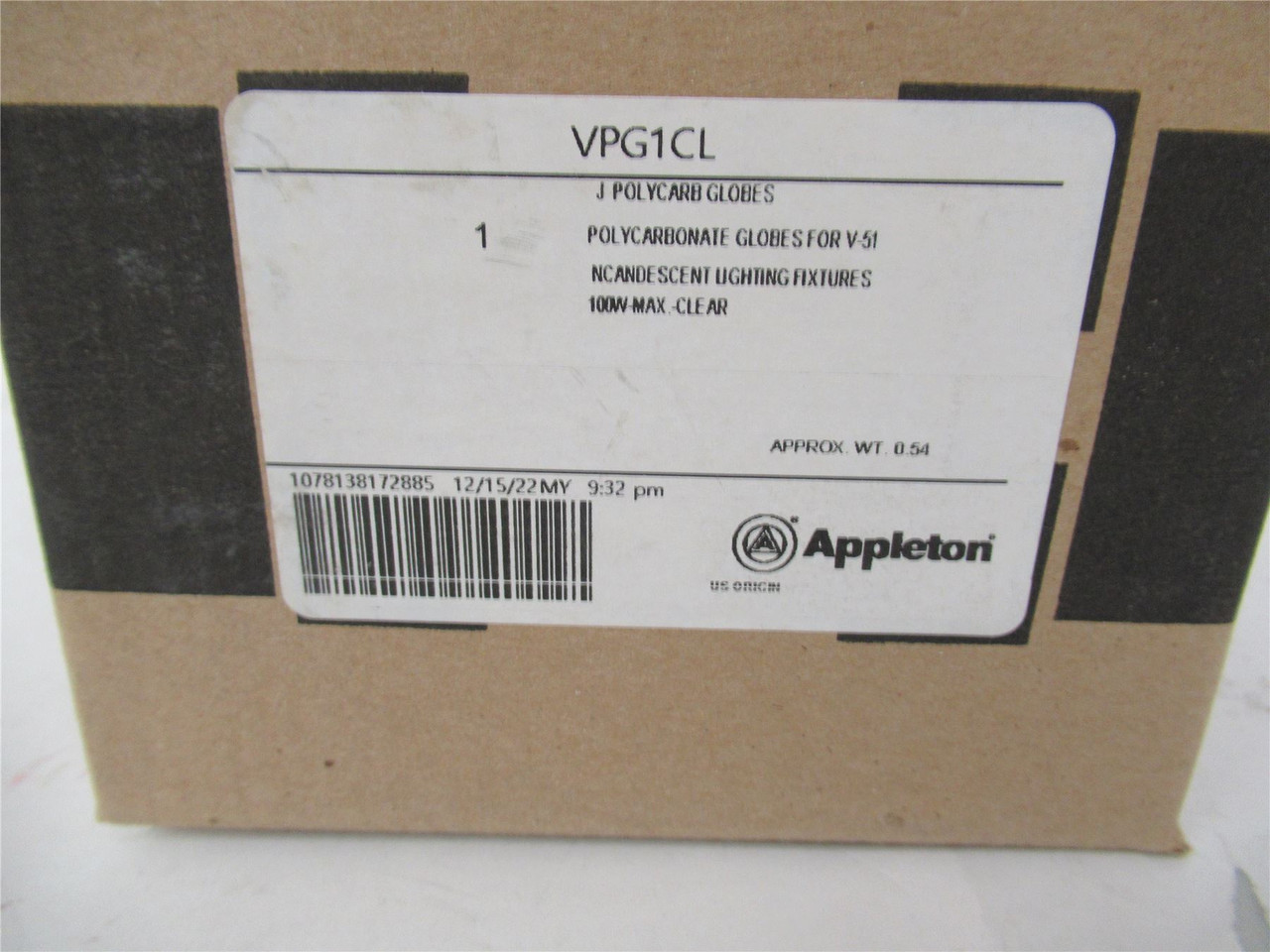 Emerson VPG1CL; Polycarbonate Globe for V51 Emerson VPG1CL; Polycarbonate Globe for V51