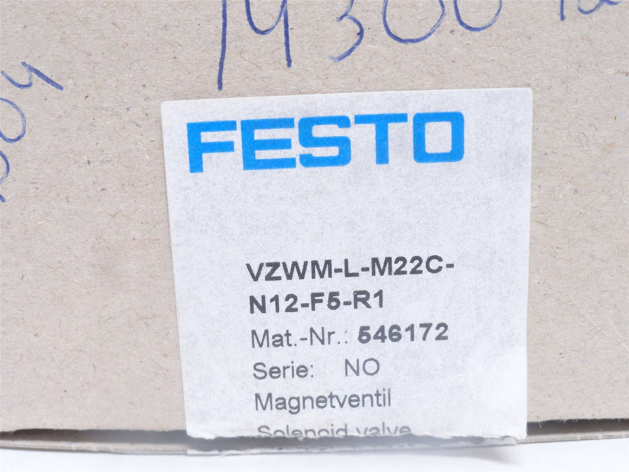 Festo VZWM-L-M22C-N12-F5-R1; Air Solenoid Valve; SS; 1/2NPT