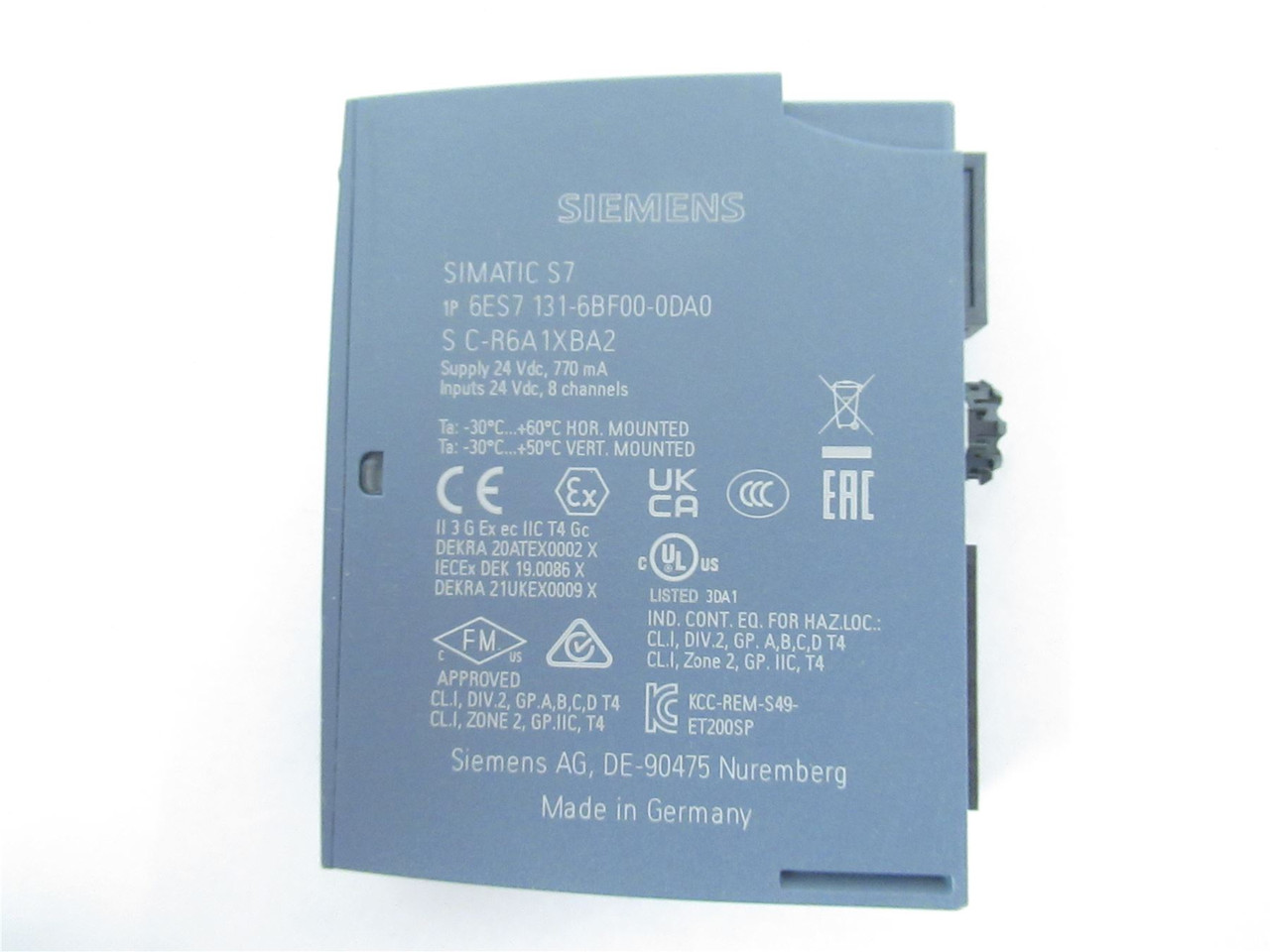 Siemens 6ES7131-6BF00-0DA0; Module Simatec ET200SP;DI 8X24VDC