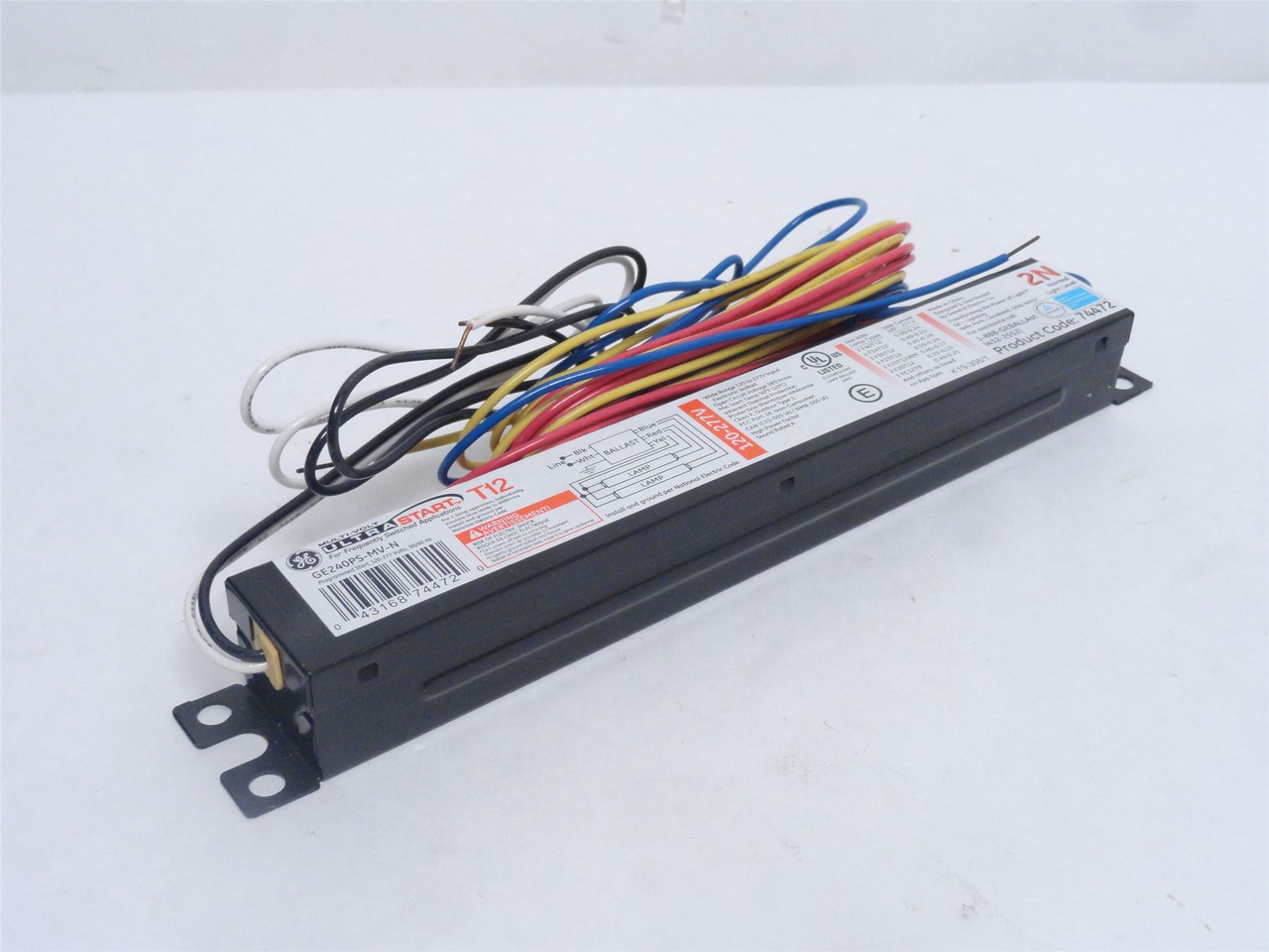 GE GE240PS-MV-N; Fluorescent Ballast; 120-277VAC; Size: T12 GE GE240PS-MV-N; Fluorescent Ballast; 120-277VAC; Size: T12