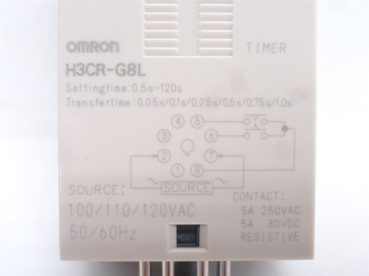 Omron H3CR-G8L AC100-120; Analog Timer; 0.5-120s; 100-120VAC