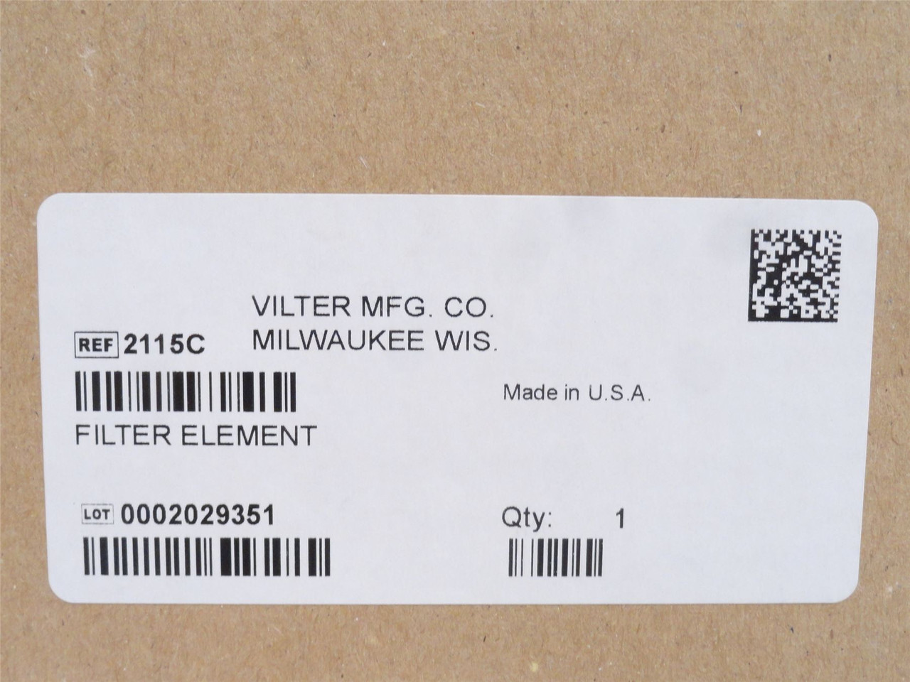 Vilter 2115C; Tri-Micro Oil Filter; 1-7/16"ID; W/Gasket