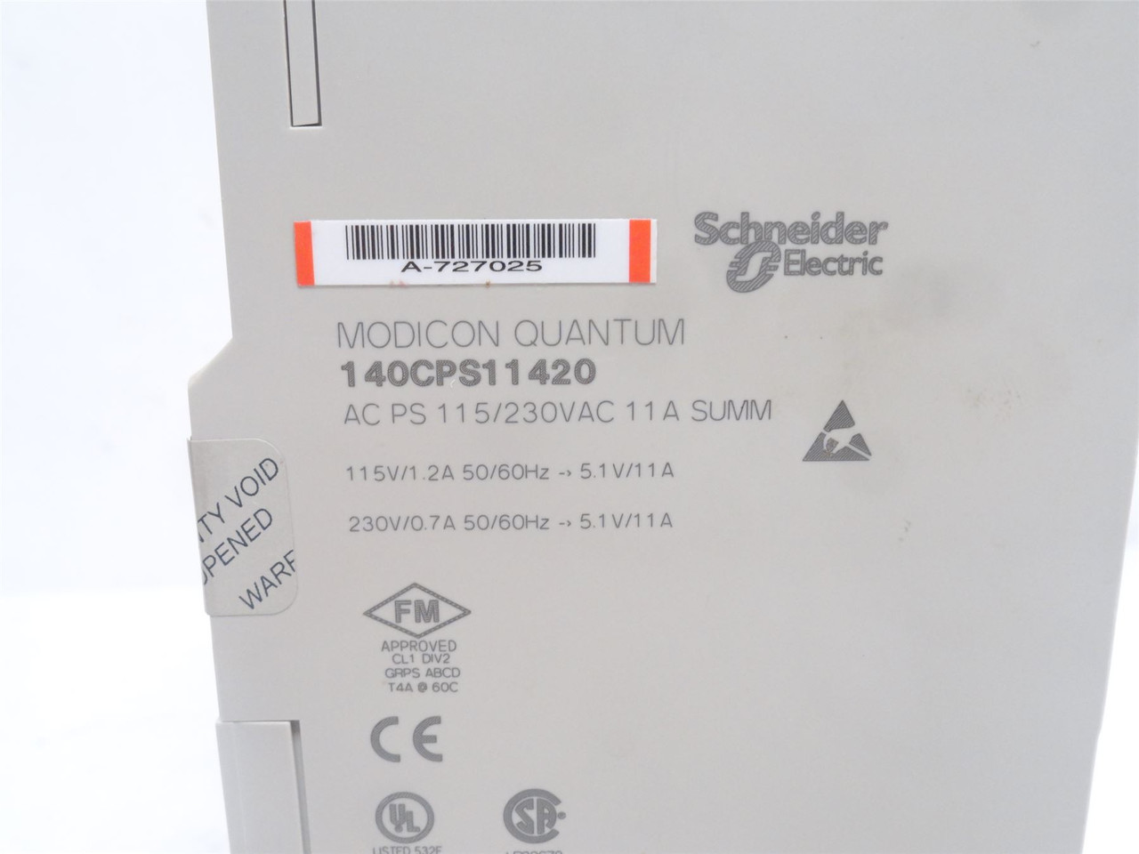 Schneider 140CPS11420; Power Supply 115-230VAC; 11A