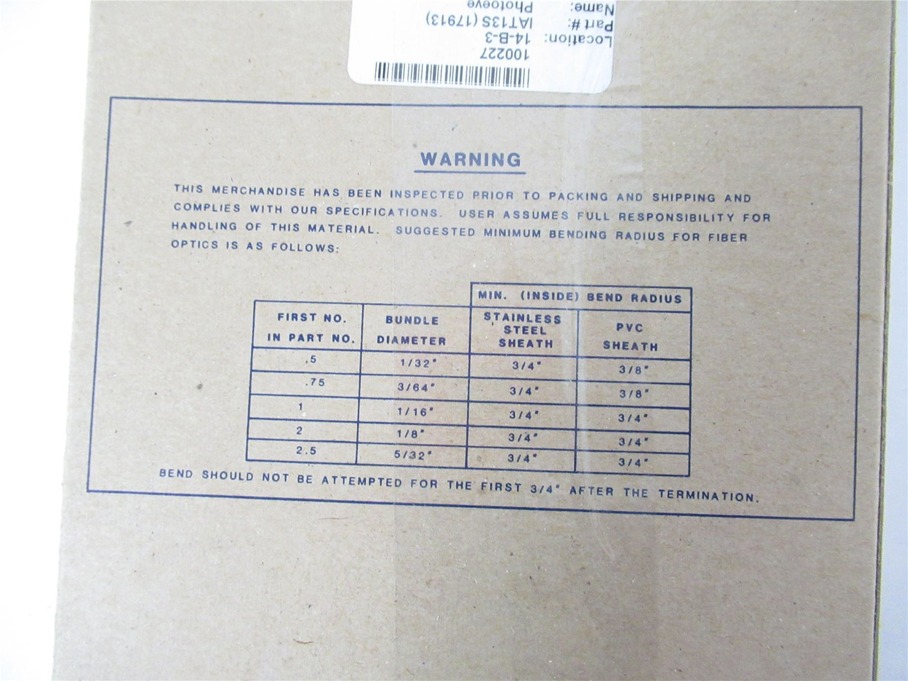 Banner 17913; Fiber End Assembly for Omni Beam