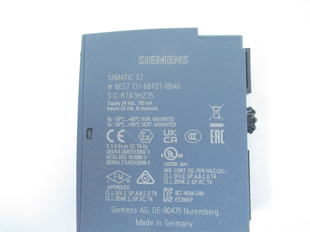 Siemens 6ES7131-6BF01-0BA0; Digital Module Et200SpDi 8X 24VDc