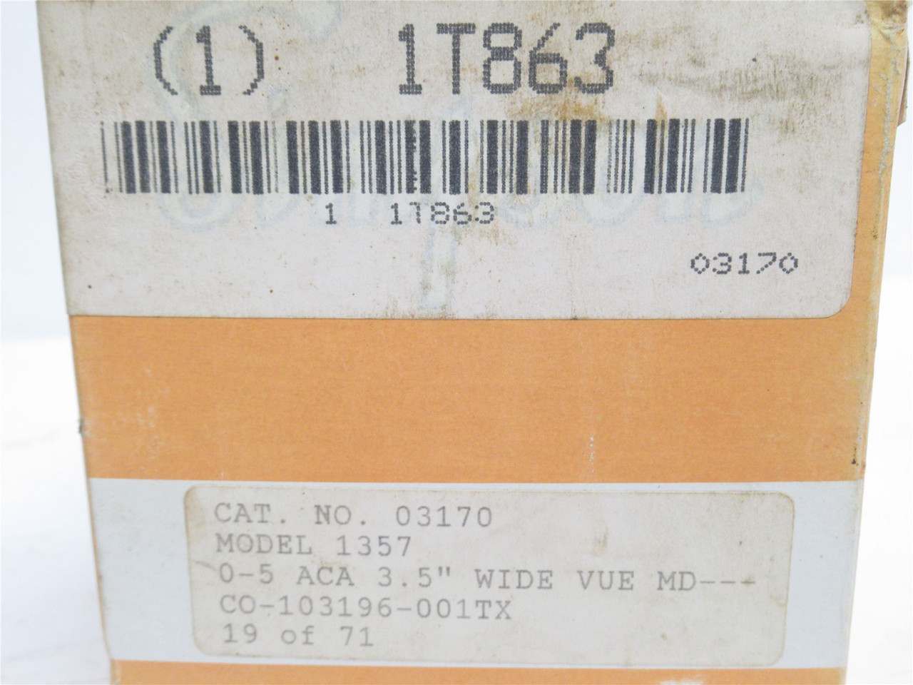 Simpson 1357; Analog Panel Meter 1T863; Range: 0-5 AC A Simpson 1357; Analog Panel Meter 1T863; Range: 0-5 AC A