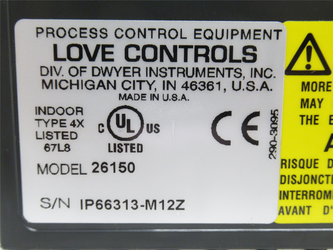 Love Controls 26150-948; Temp/Process Controller; 100-240VAC