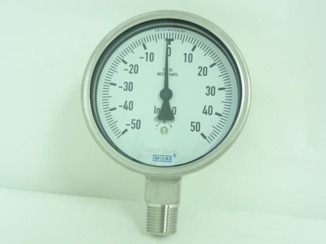 WIKA 52286428; Gauge -50/50InH20; 1/2"NPT LM