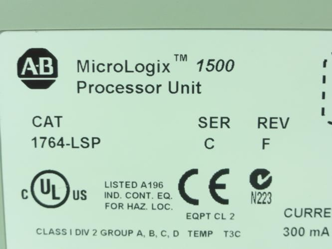 Allen-Bradley 1764-LSP; MicroLogix 1500 Processor Unit