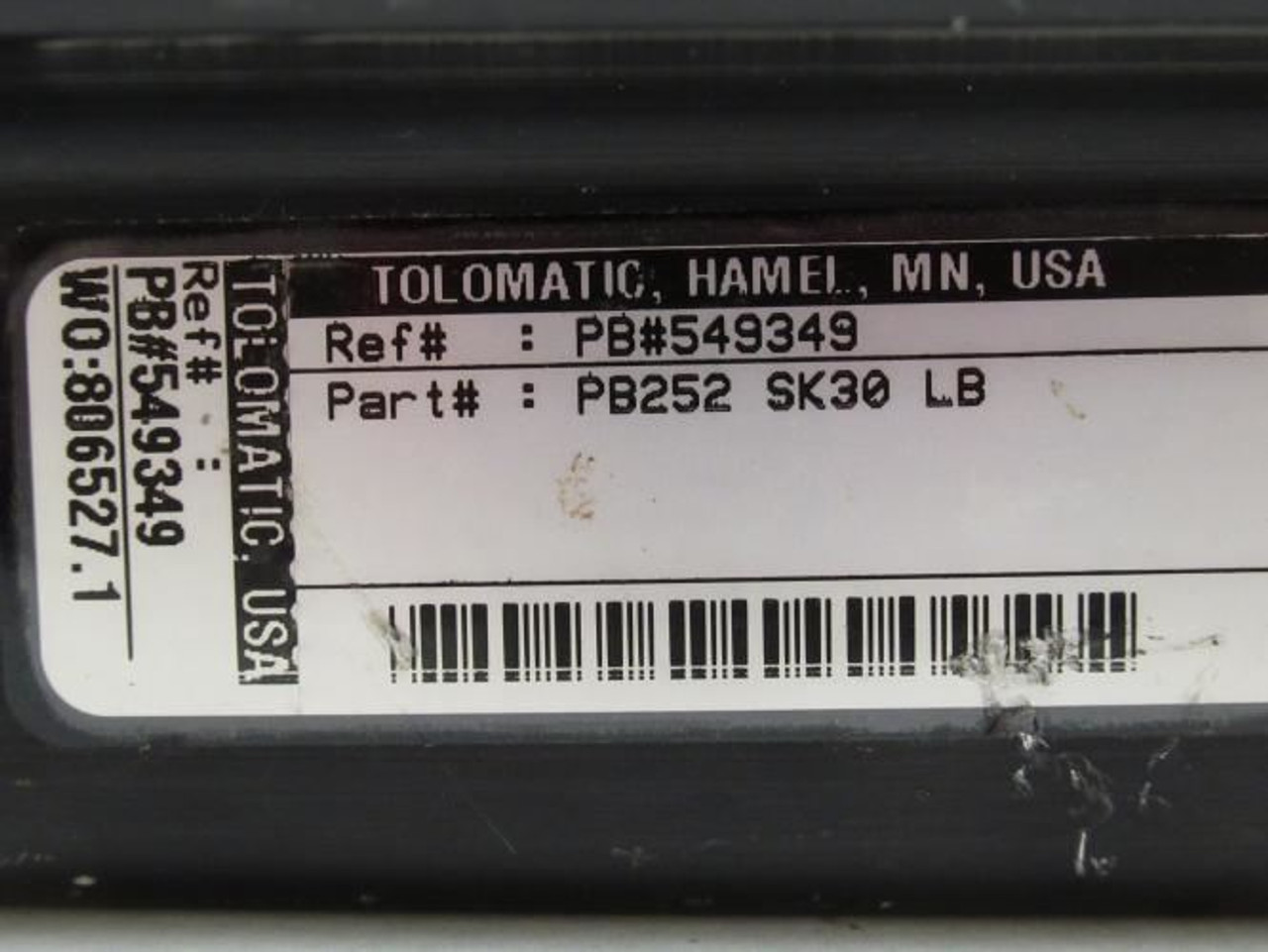 Tolomatic PB252-SK30-LB; Pneumatic Linear Thruster Tolomatic PB252-SK30-LB; Pneumatic Linear Thruster